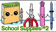 How to Draw Back to School Supplies #2 Cute and Easy step by step