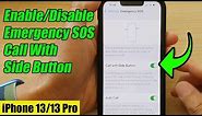iPhone 13/13 Pro: How to Enable/Disable Emergency SOS Call With Side Button