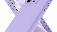 Ktele Compatible with iPhone 15 ProMax Case, Silicone Upgraded [Camera Protection] [Soft Microfiber Lining] Full Covered Slim Gel Rubber Case iPhone 15 Pro Max 6.7 inch - Light Purple
