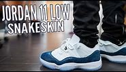 AIR JORDAN 11 LOW LE BLUE SNAKESKIN REVIEW AND ON FOOT