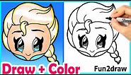 How to Draw Elsa Emoji Cute + Easy | Fun2draw Online Drawing Tutorials