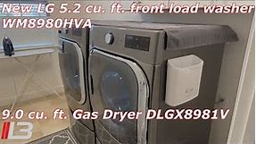 NEW 2024 LG 5.2 cu. ft. Front Load Washer & 9.0 cu. ft. GAS Dryer WM8980HVA DLGX8981V Setup & Info