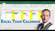 Create a Team Calendar in Excel