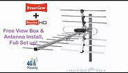 FreeView Box and Aerial Antenna install / Full setup at home! (FULL SETUP)