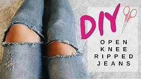 HOW TO OPEN KNEE RIPPED JEANS /EASY OPEN KNEE RIPPED JEANS/AT HOME RIPPED JEANS