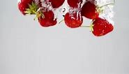 Stock Video A Bunch Of Strawberries Falling Through Water Live Wallpaper for PC