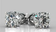 2.0CTW Round Cut Stud Earrings in 14K White Gold (1.0Ct Each)
