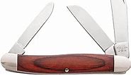 Bear & Son 218R Rosewood Three-Blade Midsize Stockman Slip Joint Knife, 3 1/4-Inch