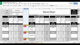 Google Sheets personal Training Templates - Exercise Dropdowns