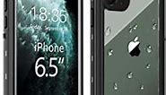 iPhone 11 Pro Max Case,Built-in Screen Protector Rugged Bumper Clear Back Cover Waterproof Full Body Protection Case with Wrist Strap for Apple iPhone 11 Pro Max (Black)