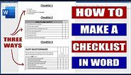 How to Make a Checklist in Word | Microsoft Word Tutorials