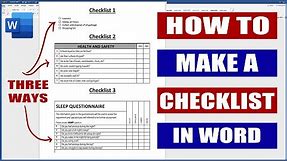 How to Make a Checklist in Word | Microsoft Word Tutorials