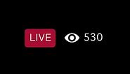 Premium stock video - Facebook live viewers icon on black background, overlay
