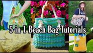 Easy Crochet summer beach bag | 5 in 1 Crochet beach bag/Market bag | Bag O Day Crochet Tutorial
