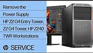 Remove the Power Supply | HP Z2 G4 Entry Tower, Z2 G4 Tower, and HP Z240 TWR Workstations | HP