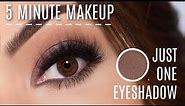 Beginners Eye Makeup Tutorial Using One Eyeshadow 5 Minute Makeup | How To Apply Eyeshadow Quickly