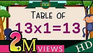 13-x1=13 Multiplication,Table of Thirteen Tables Song Multiplication Time of tables - MathsTables