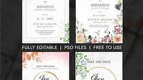 6 Free Wedding Invitation Templates | Fully Editable PSD Files✌🏻 #invitation #wedding #invites