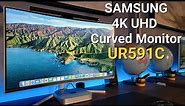 BEST Budget 4K Monitor? Samsung 32" UHD Curved Monitor UNBOXING+Setup UR591C #unbox