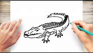 how to Draw Alligator Step by Step Easy For Kids
