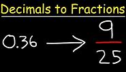 How To Convert Decimals to Fractions