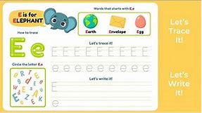 Alphabet tracing for toddlers | learn alphabet tracing | Tracing alphabet E | Tracing abc worksheet