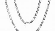 ChainsProMax Men's Stainless Steel Chain Rapper Necklace 4.8mm 20 inch Costume Hip Hop Jewelry Mens Gifts