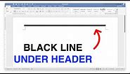 How to add a Black Line under Header in Word