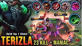 23 Kills + MANIAC!! Terizla Red Build Insane LifeSteal!! - Build Top 1 Global Terizla ~ MLBB