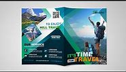 Tours & Travel Bi-Fold Brochure Template - Photoshop Tutorial