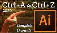 Adobe Illustrator 2020 Shortcut Keys - Complete Shortcuts 'CTRL+A' to 'CTRL+Z'