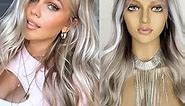 Ash Blonde Wigs Highlight Platinum Ombre Silver Hair Loose Body Wave 13x4 Lace Front Wig 18Inch Pre Plucked for Women Girls