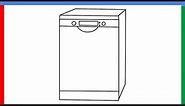 How to draw a Dishwasher step by step for beginners