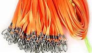 Orange Lanyards 50PCS Nylon Bulk Lanyard for Id Badges,Badge Lanyards Swivel Hooks Clips Great for Name Tags Badge (50PCS, Orange)