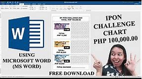 IPON CHALLENGE CHART 2022 USING MICROSOFT WORD (MS WORD) | FREE DOWNLOAD | Cassy Soriano