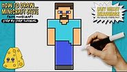 How to Draw MINECRAFT STEVE ⛏️🧱 (Minecraft) | Easy Step-By-Step Drawing Tutorial