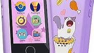 Kids Smart Phone Toy with 8GB Memory and Rotatable Camera Touchscreen Learning Toys for Girls Age 3 4 5 6 7 8 Cute Cat Design and 2.8" Screen, Puzzle Game, Christmas and Birthday Gifts