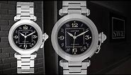 Cartier Pasha C Midsize 35mm Black Dial Steel Mens Watch W31043M7 | SwissWatchExpo