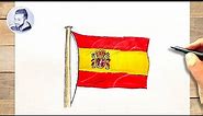 Comment dessiner un drapeau espagnol facile à dessiner