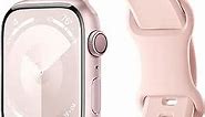 HEARTBOOM Sport Band Compatible with Apple Watch Bands 40mm 44mm 41mm 45mm 49mm 38mm 42mm Women Men,Soft Silicone Replacement Sport Strap Wristband for iWatch Ultra SE Series 9 8 7 6 5 4 3 2 1,Pink