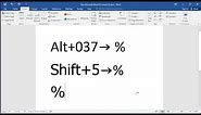 How to type the percent (%) symbol: Keyboard Shortcuts for Percent Sign