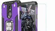 AYMECL Compatible for LG Stylo 5/LG Stylo 5 Plus/LG Stylo 5V/LG Stylo 5X Case with HD Screen Protector,360°Rotation Ring Holder Military Grade Shockproof Phone Case for LG Stylo 5 Purper