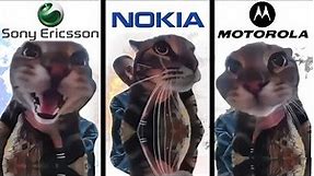 Cat Meows into door camera meme but famous phone ringtones (2)