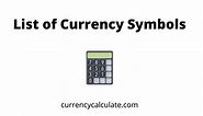List of Currency Symbols and Names of All Countries
