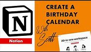 Notion Birthday calendar