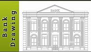 How to draw Bank Building || Easy method drawing || Pencil art.