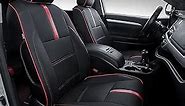 PTYYDS Seat Covers Compatible with 2014-2019 Toyota Highlander Seat Covers 8-Seats Replacement for 2014-2019 Highlander Accessories(2014-2019 W/Second Row 40/60 Split,Full Set,Black+Red)