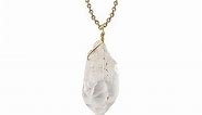 Sunshinegems Natural Raw Clear Quartz Crystals Pendant Necklace, Raw Gemstone, Energy Healing Crystals, Gift for Her, Birthday, Gemstone Jewelry 18 inch