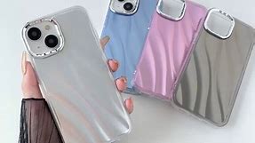 Caseative Water Ripple Wave Silver Lens Protection Compatible with iPhone Case (Pink,iPhone 11)