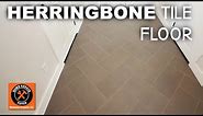 How to Install Herringbone Tile Floor (Before and After)